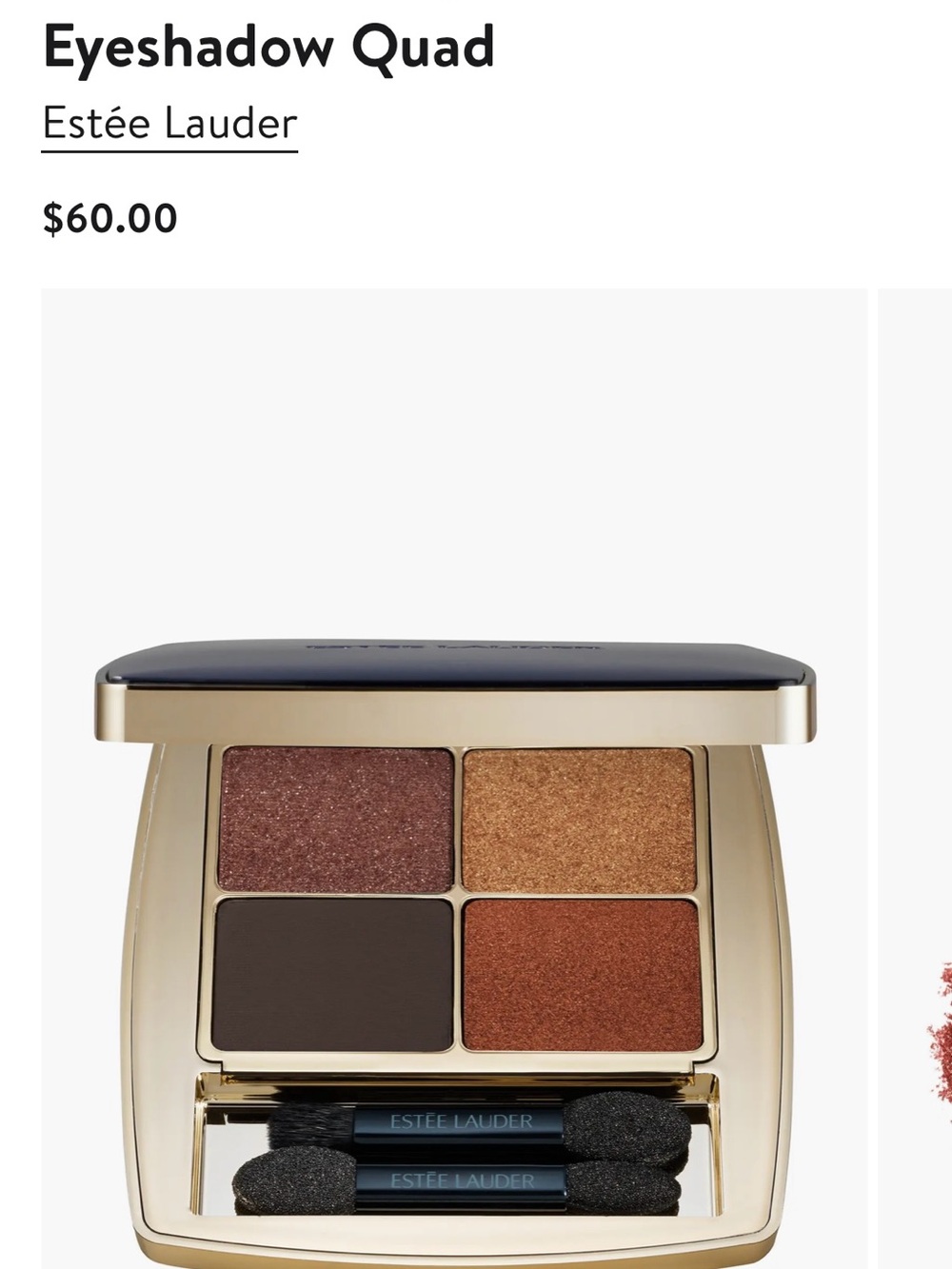 New Estée Lauder Eyeshadow Quad Wild Earth :Copper, Bronze, Deep Brown & Auburn